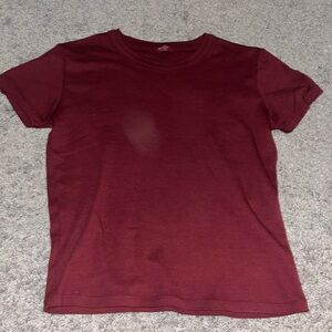 Maroon basic tee